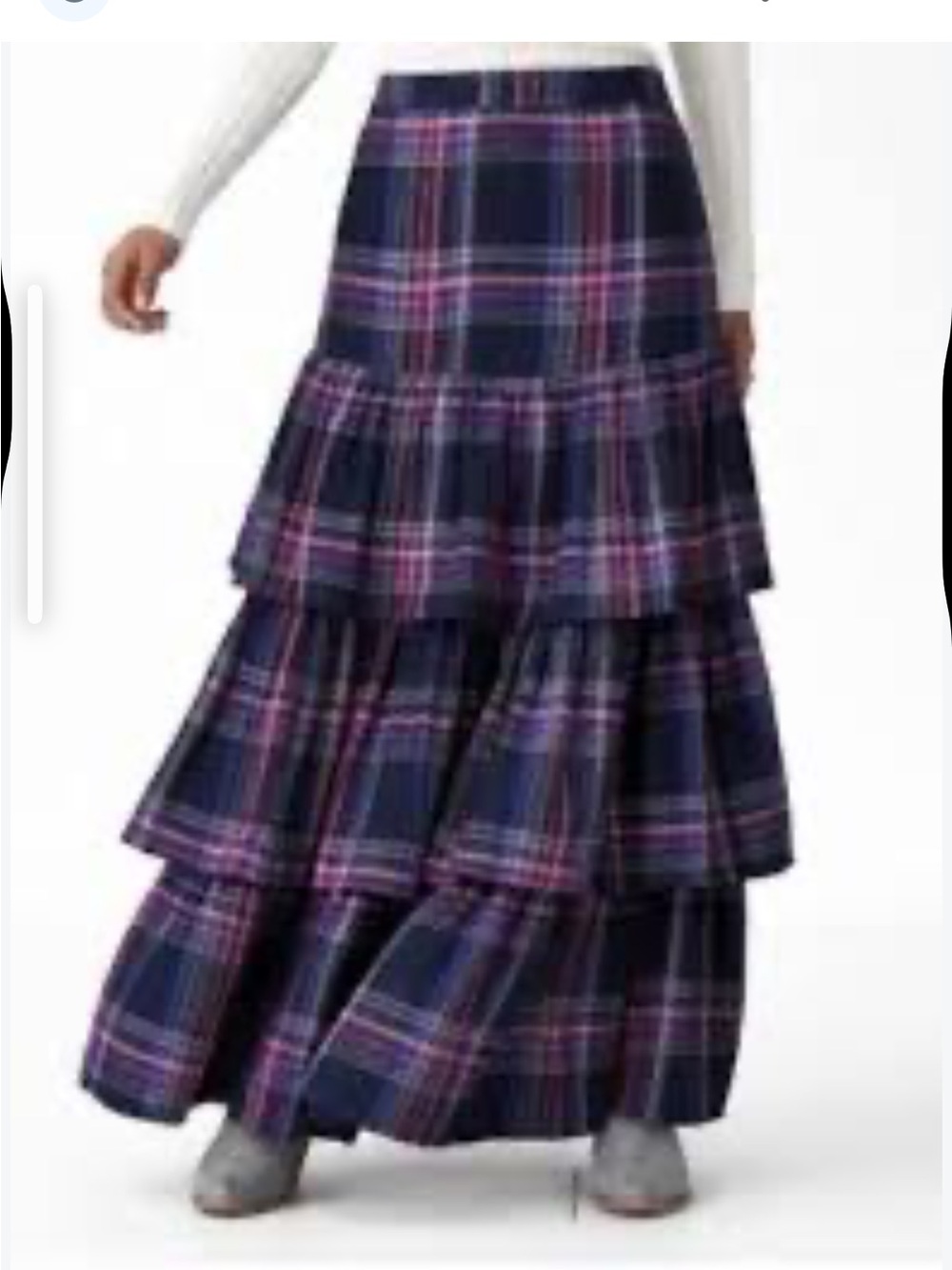 Sundance Plaid Tiered Maxi Skirt. Bohemian Western Size Small